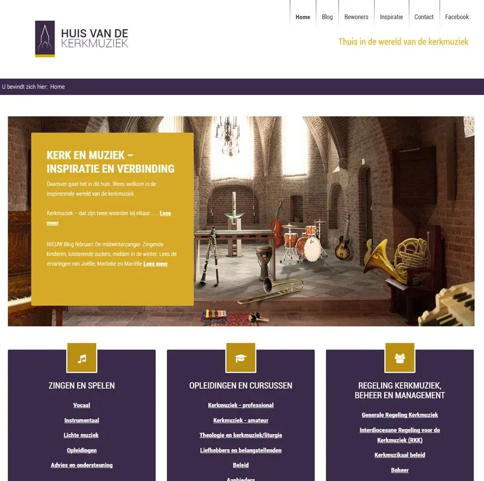 Website ontwerp Huis van de Kerkmuziek
