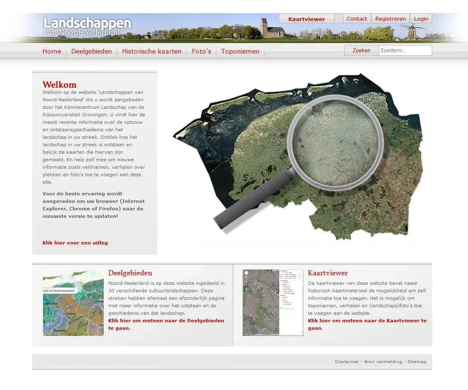 Ontwerp website www.landschapsgeschiedenis.nl