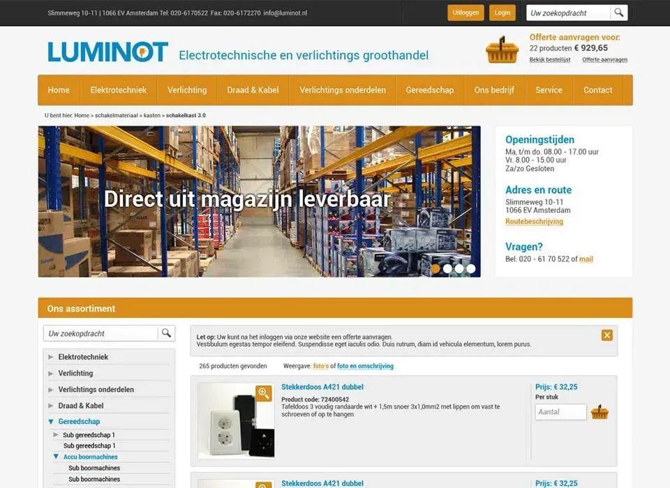 Ontwerp website www.luminot.nl