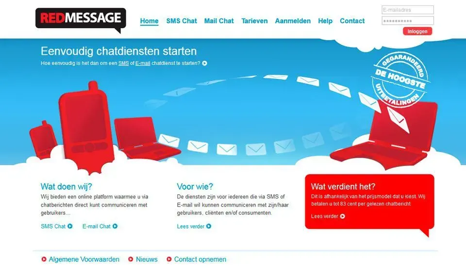 Website ontwerp www.redmessage.nl