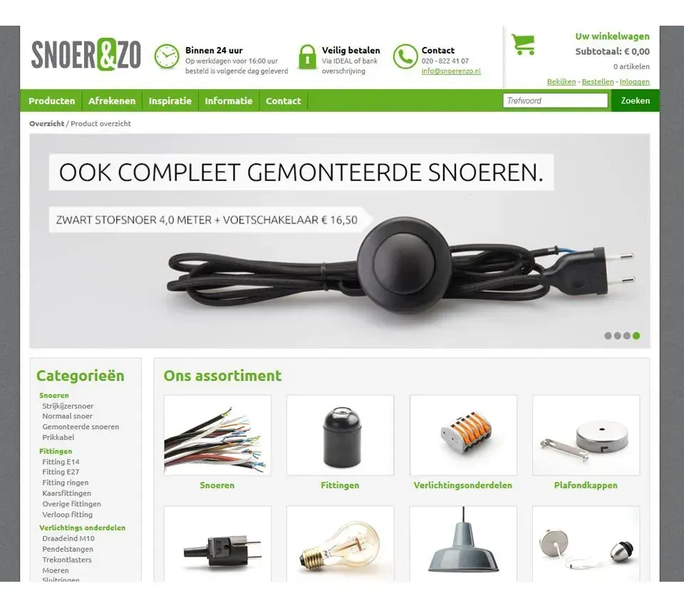 Website ontwerp www.snoerenzo.nl