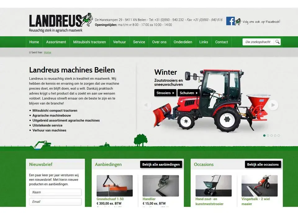 Ontwerp website www.landreus.nl